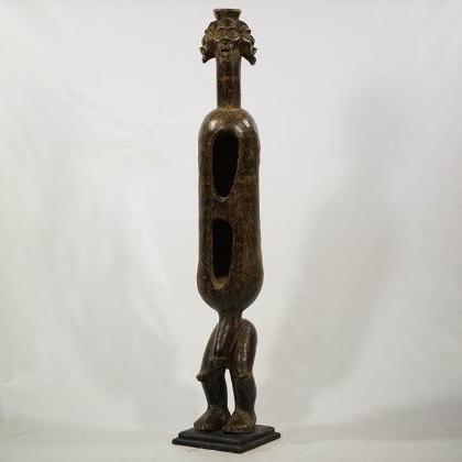 African Luba Mother Holding Baby Carving