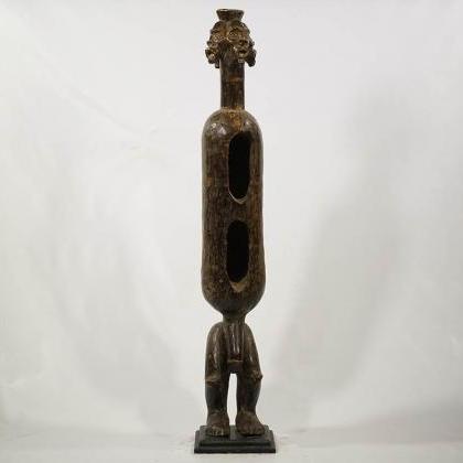 African Luba Mother Holding Baby Carving