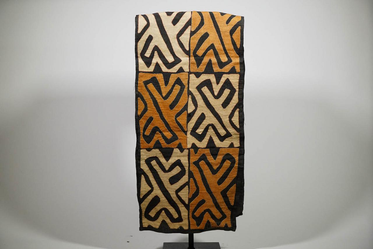 Large African Kuba Cloth Runner 123″ X 20″ – Drc – African Art